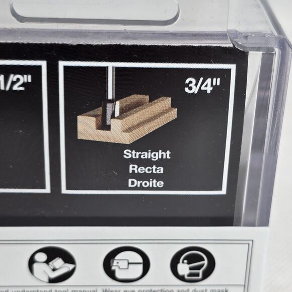 SKIL Router Bit Set 91001 Tipped Straight 3 Piece Includes 1/4" 1/2" 3/4" Bits - Picture 5 of 9